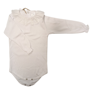 Body en coton col plissé