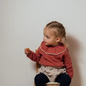 Blouse fille double gaze coton bio marsala LAURIER