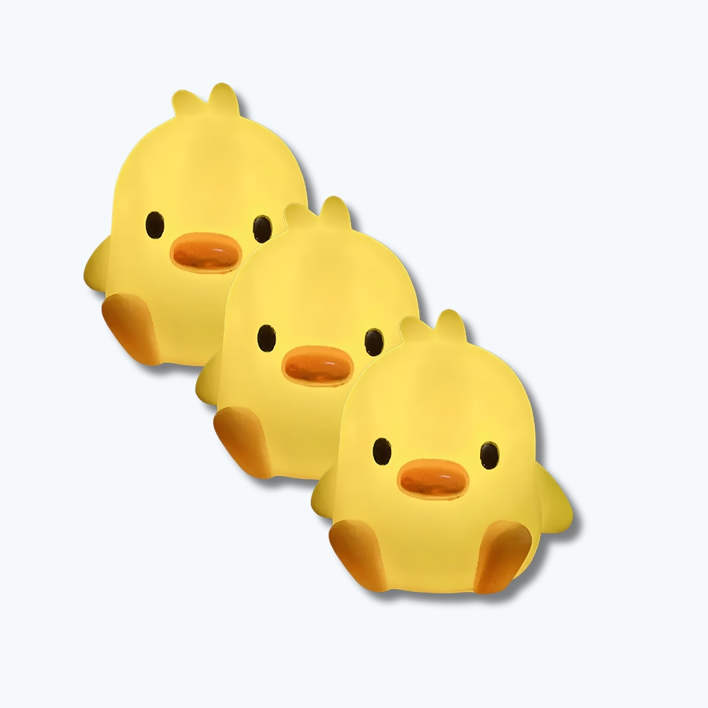 Lot de trois veilleuses en forme de canetons