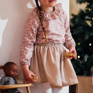 Jupe Noël fille double gaze VERVEINE