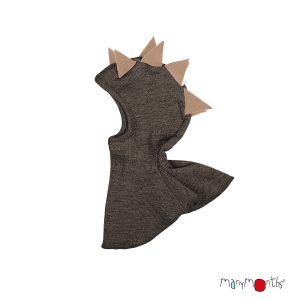Cagoule DINO 100% laine mérinos de Manymonths Brune