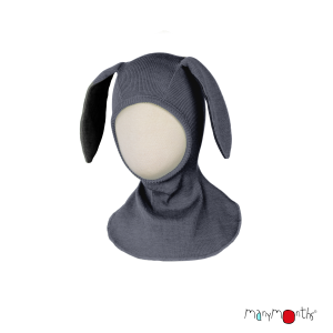 Cagoule BUNNY 100% laine mérinos de Manymonths Grey