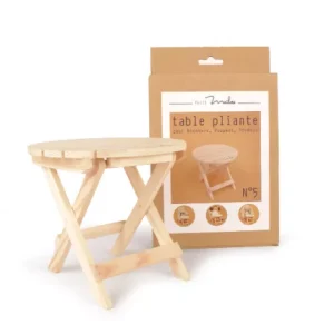 Table Pliante Bois Naturel – Mobilier peluche Petit Mailou