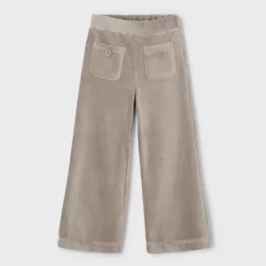 Pantalon en maille velours côtelé – Taupe