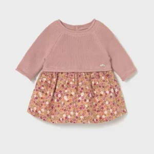 Robe tricot et velours – nouveau-né
