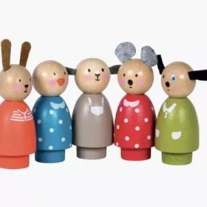 Set de 5 personnages en bois – La grande famille