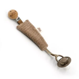 Attache-tétine velours – Taupe