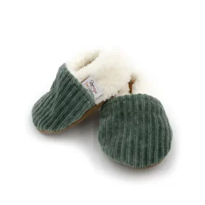 Chausson velours kaki