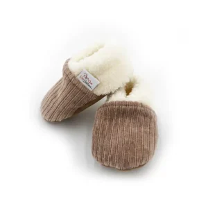 Chausson velours taupe