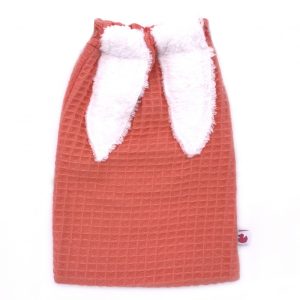 Sac à goûter lapin en nid d’abeille – Corail