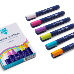 6 Feutres effaçables pour vitres et miroirs