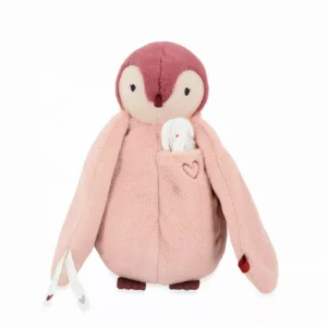Peluche à bisous manchot rose