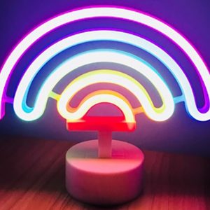 Veilleuse de chevet arc-en-ciel à led