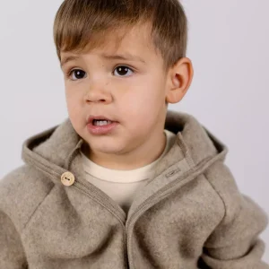 Blouson en Laine bouillie Bleu Noix