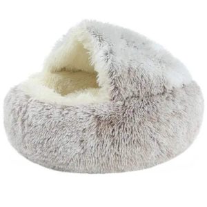 Coussin chat rond en forme de nid