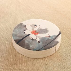 Coussin de méditation lavable avec fleurs