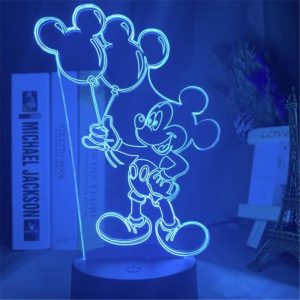 Veilleuse 3D tactile Disney Mickey avec des ballons
