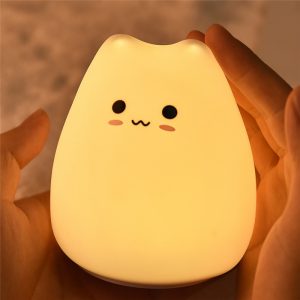 Veilleuse de chevet chaton en silicone doux