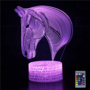 Veilleuse illusion 3D LED cheval