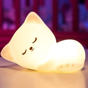 Veilleuse LED en forme de chat pour enfants