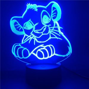 Veilleuse LED Simba Le Roi Lion 3D avec capteur tactile